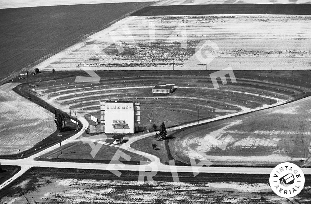 Blue Sky Drive-In Theatre - 1982 Vintage Aerial (newer photo)